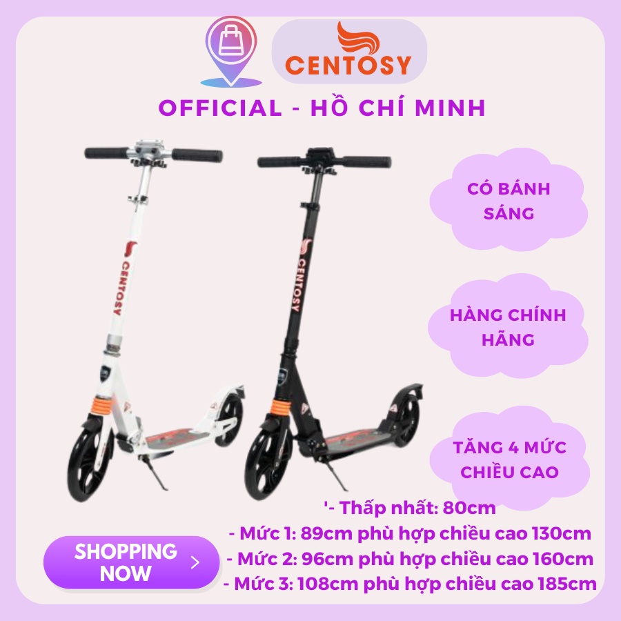 Xe Trượt Scooter Trẻ Em Người Lớn CENTOSY ALS A5Y - Thiết Kế Thông Minh, Gấp Gọn Chịu Lực Tốt