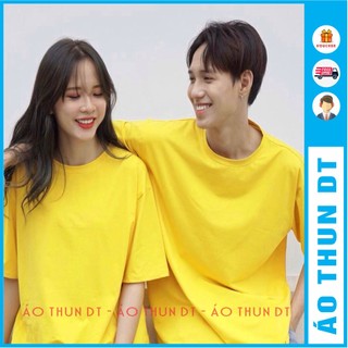 Áo trơn tay lỡ màu vàng