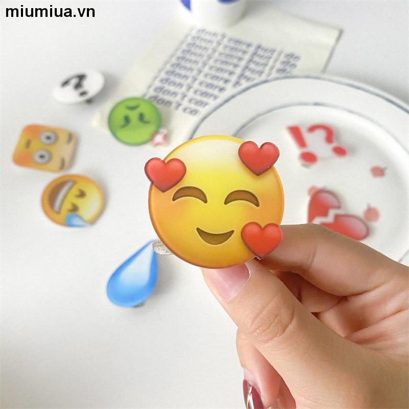 MiumiuaKẹp Tóc Dễ Thương Emoji Hoạt Hình Phụ Kiện Thời Trang Cho Nữ