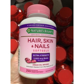 hair skin nail viên uống đẹp da, tóc, móng hsn 250 viên nature bounty 250 viên của mỹ