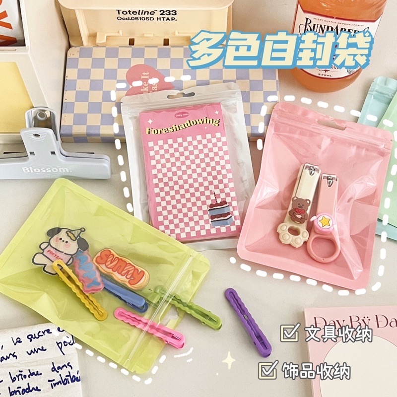 Túi zip màu pastel dùng đựng card Kpop, Toploader đa năng tiện lợi
