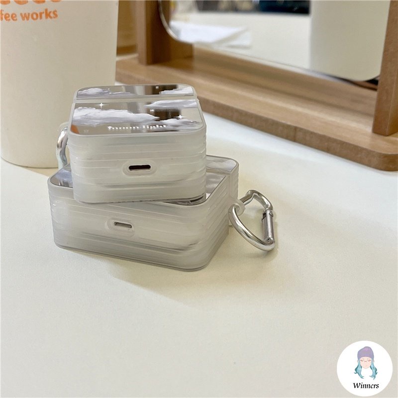 Vỏ Bảo Vệ Hộp Sạc Tai nghe không dây Airpods 1 / 2 / 3 / Pro Bằng Silicon Hình Bầu Trời Đầy Sao Có Gương Trang Điểm