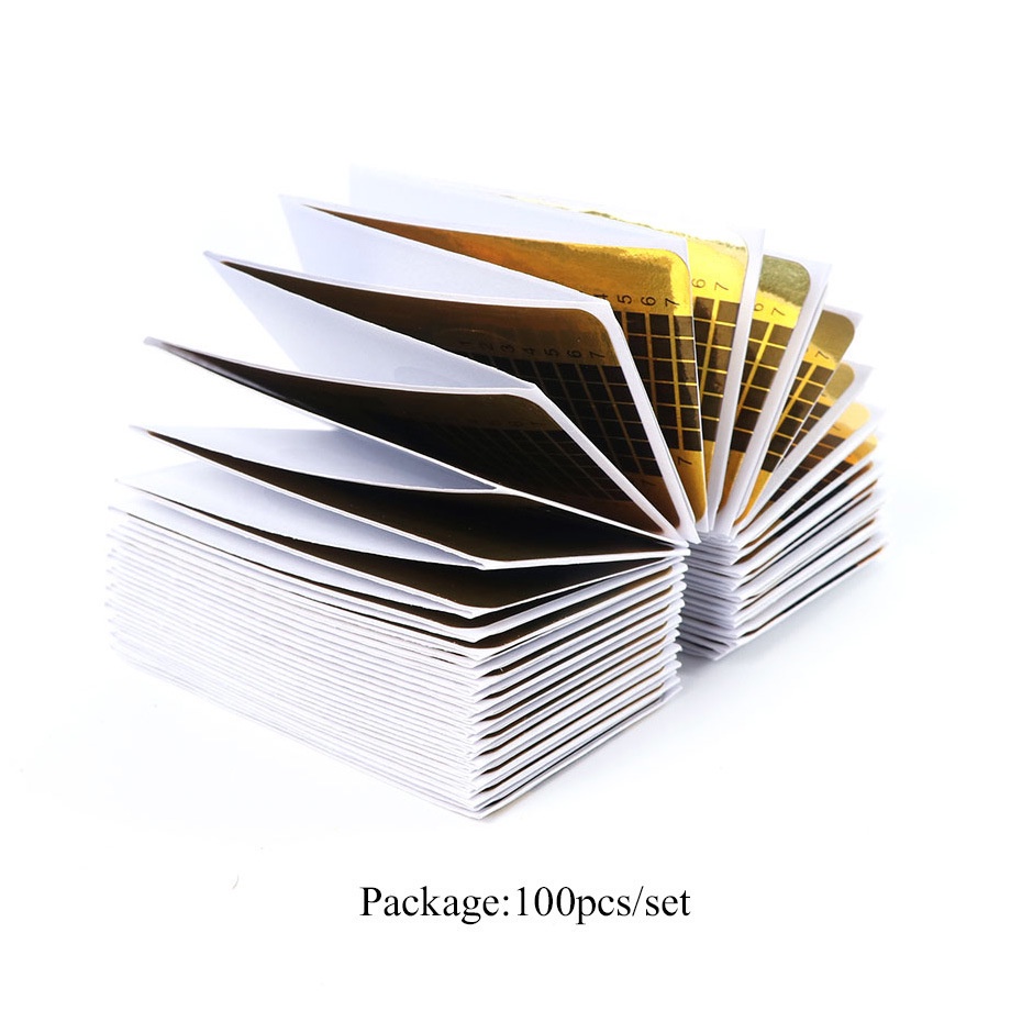 Set 100 Miếng Dán Nối Dài Móng Tay Bằng Giấy Acrylic
