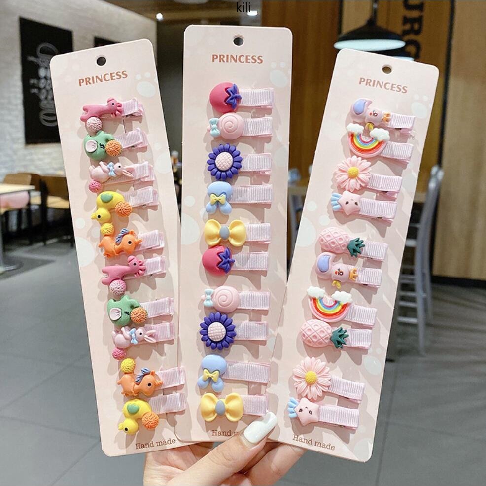 Set 10 Kẹp Tóc Mỏ Vịt Dễ Thương Cho Bé Gái