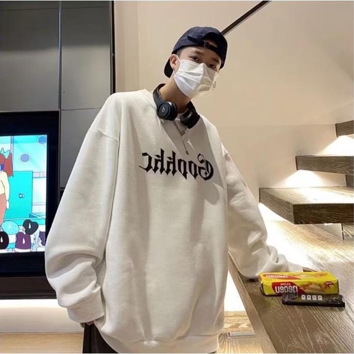 Áo Sweater Dáng Rộng Cổ Tròn Tay Dài In Chữ Thập Thời Trang Mùa Thu Cho Học Sinh Nam Và Nữ