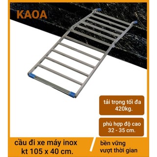 Thang dắt xe máy inox. KT 105 x 40cm ( bảo hành 12 tháng )