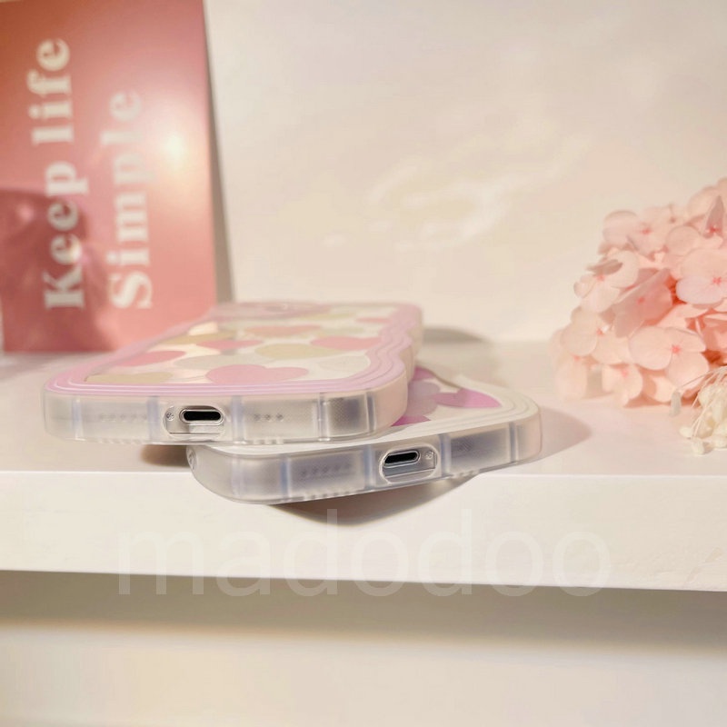 Samsung Galaxy A54 A34 A24 A14 A04 A12 A52 A52S A33 A32 A23 A72 A73 A53 A22 A13 4G 5G A03S A02S A11 A02 A03 A51 A50 A50S A30S A20 A30 A20S A10S A21S M12 M22 M32 M11 M02 ins Cute Pink Heart Waves Edge TPU Airbag Anti-fall Clear Soft Phone Case BW 31