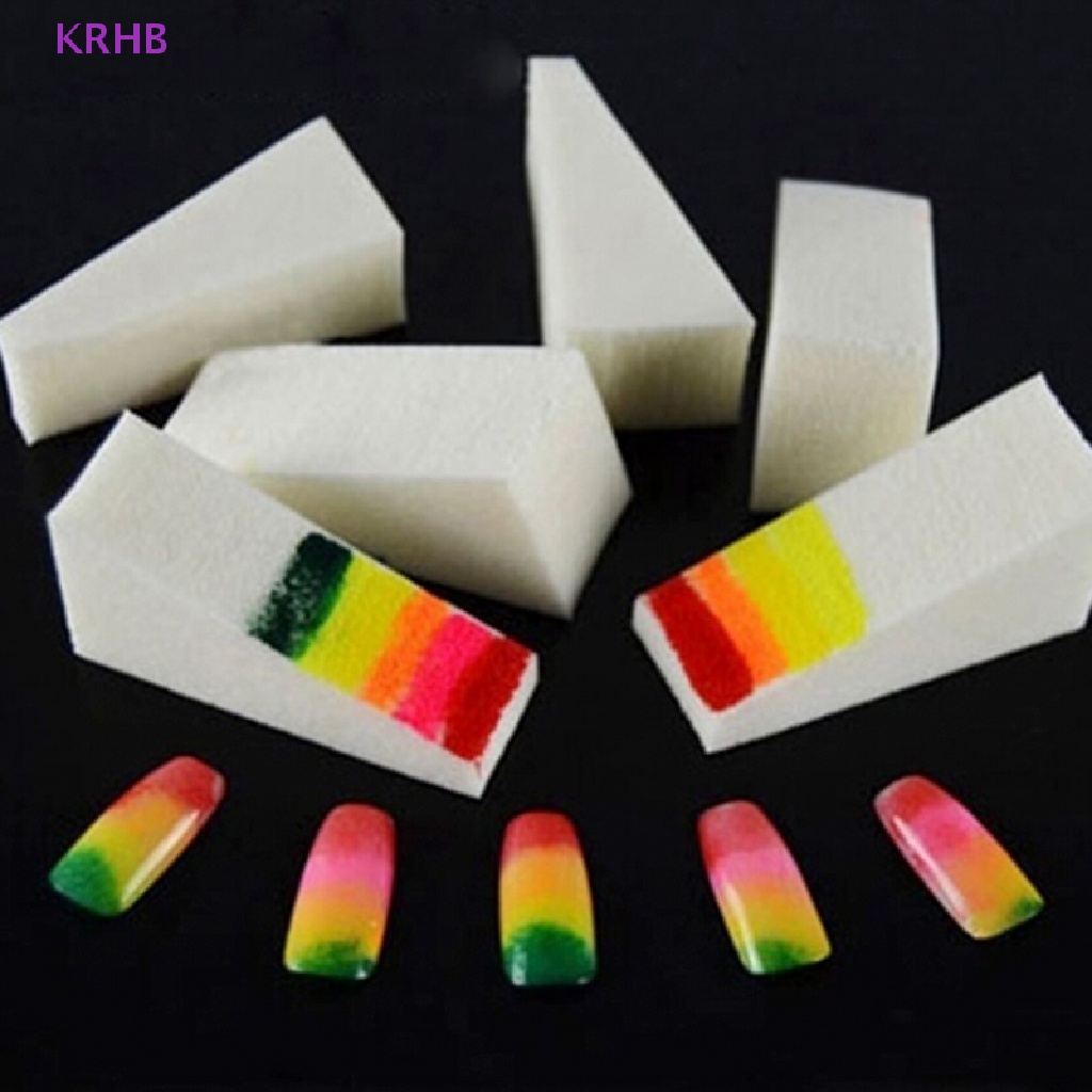 Set 10 Miếng Bọt Biển Hình Tam Giác Nhiều Màu Sắc Dùng Để Trang Trí Móng Nghệ Thuật Mới