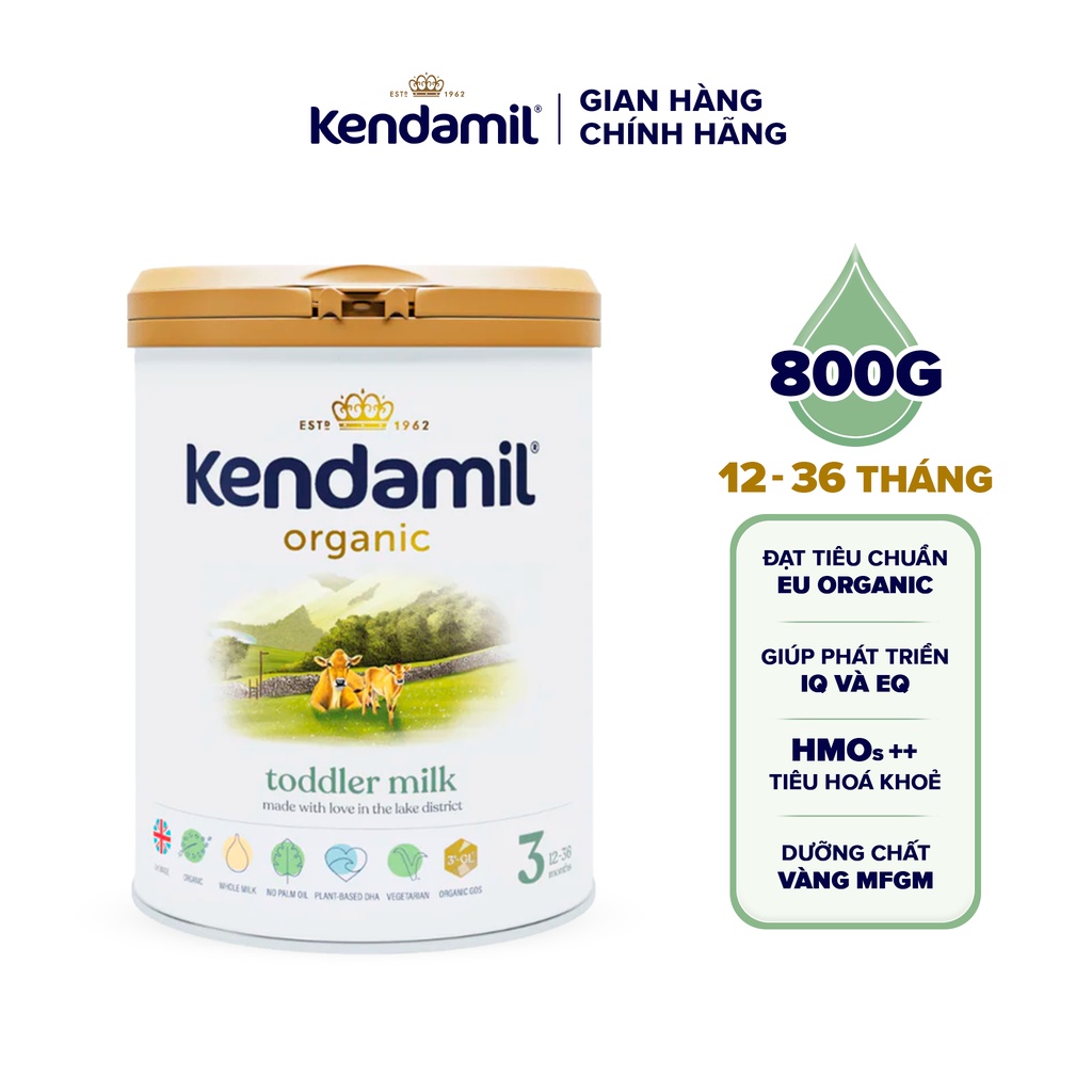Sữa Công Thức Hữu Cơ Kendamil Organic chứa HMOs Số 3 (800g)
