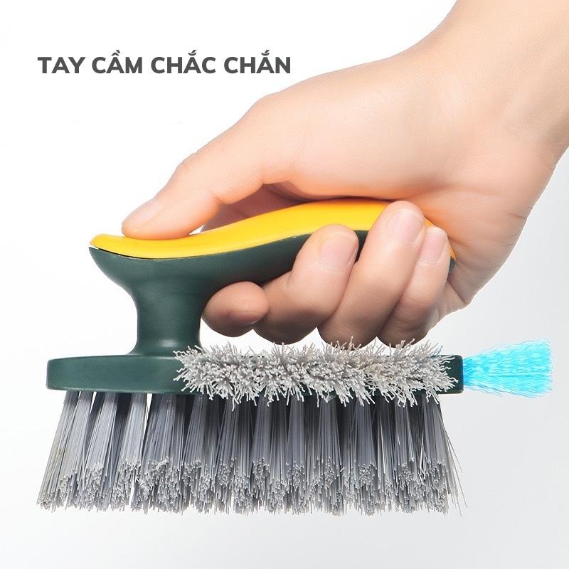 Bàn chải nhà tắm 4 trong 1 làm sạch khe hở mạch, góc tường, chổi cọ sàn kiêm gạt kính tiện lợi