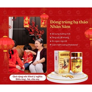 Đông Trùng Hạ Thảo Nhân Sâm, Giúp Tăng Cường Sức Khỏe, Bổ Thận, Bổ Khí Huyết. Lọ 80 viên
