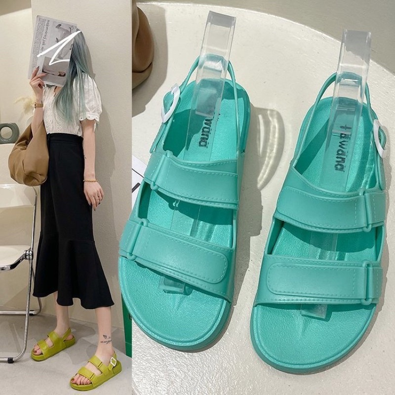 Giày sandal nữ quai hậu đi học quai ngang bản to phong cách Hàn quốc SD01 - trangtrangshoes