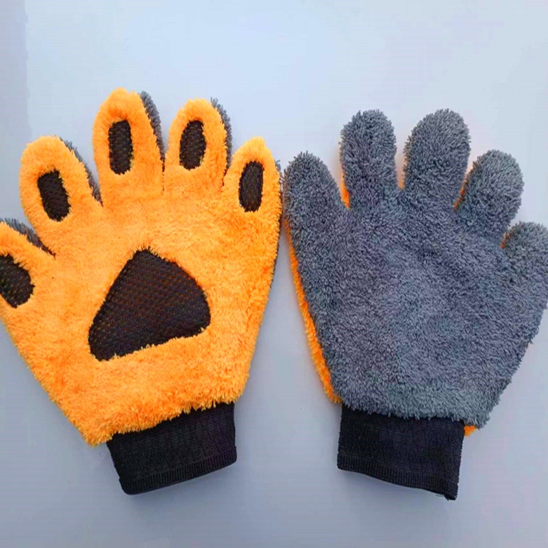 Găng Tay Nhung San Hô Mềm Mại Hai Mặt Chống Trầy Xước Vệ Sinh Xe Hơi