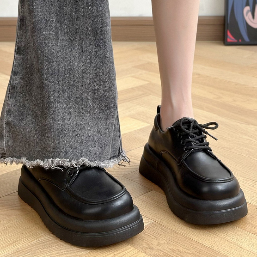 Giày lolita ENNINO TRƠN đế bằng 4p màu đen/kem hot đẹp mới_ GIÀY UMI