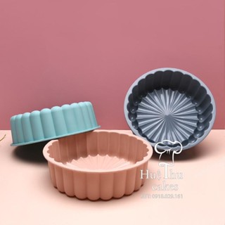 Khuôn silicon Xếp Ly Tròn nhấn xôi hoa đậu, làm bánh rau câu, mâm cúng