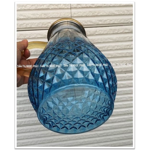 Bình đựng nước thuỷ tinh chịu nhiệt_MÀU XANH_5278_Thủy tinh NHẸ