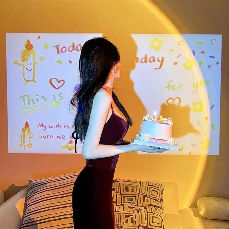 Máy chiếu chữ Happy Birthday mini sáng tạo phong cách Hàn Quốc thích hợp cho trẻ em
