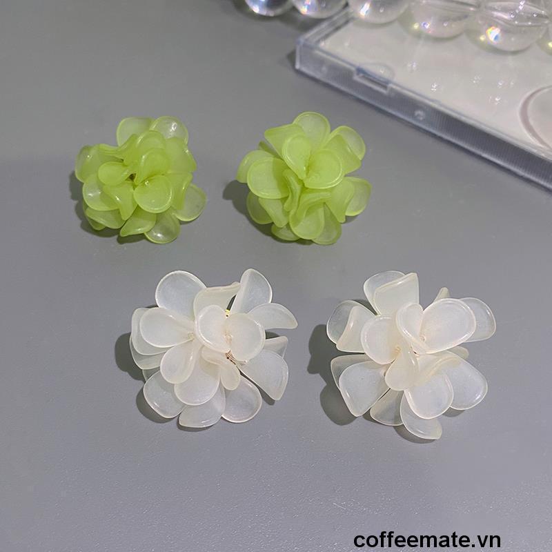 【coffeemate】⚡Khuyên Tai Kim Bạc Hình Bông Hoa Phong Cách Thời Trang Hàn Quốc Dành Cho Nữ