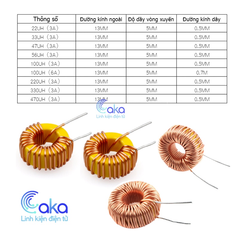 Cuộn cảm xuyến 22UH 33UH 56UH 100UH 47UH 470UH 3A lm2596