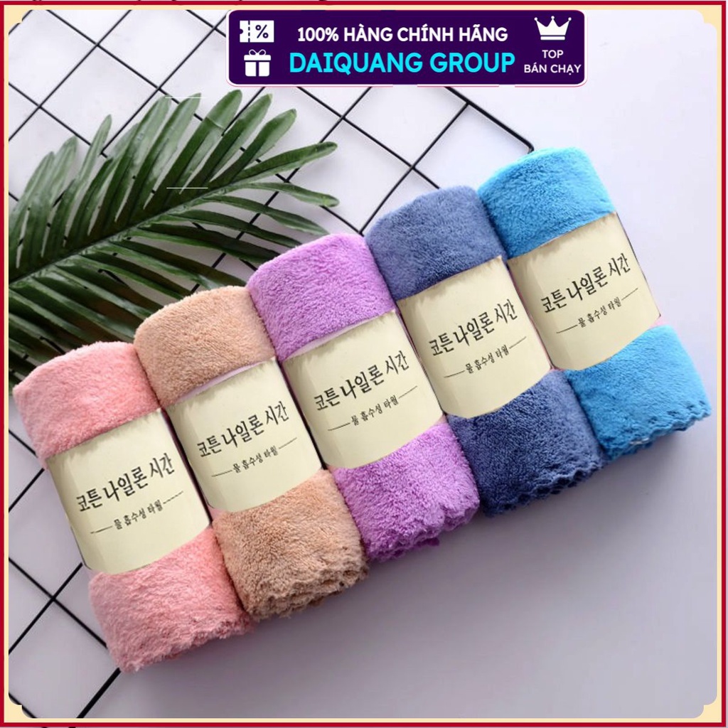 (Bán Buôn Lẻ Bằng Sỉ) Khăn Mặt Lông Cừu Hàn Quốc 50x30cm Siêu Thấm Hút