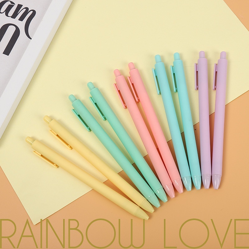[Home] Bút Mực gel Dạng Nhấn Màu Macaron Thu Gọn Được Dễ Thương Dành Cho Học Sinh / Văn Phòng