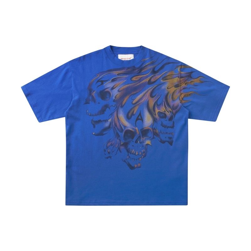Áo thun ngắn tay nam màu xanh | KAC INFERNO SKULL T-SHIRT