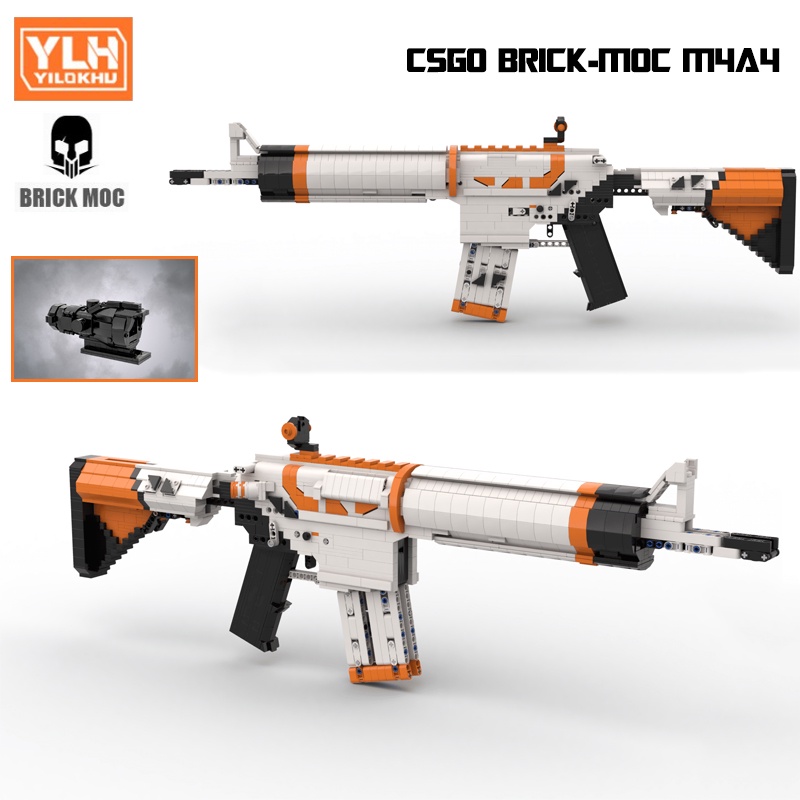 Đồ Chơi Lắp Ráp Mô Hình CSGO Súng M4A4 Asiimov Thiết Kế Theo Tiêu Chuẩn Kevin183 Với 1600+ Chi Tiết