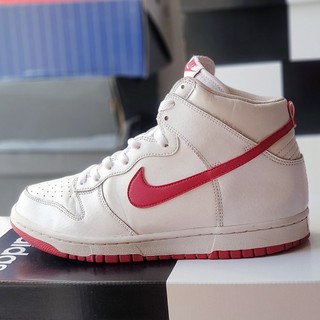 Giày dunk high white gym red, size 42.5, real 2hand