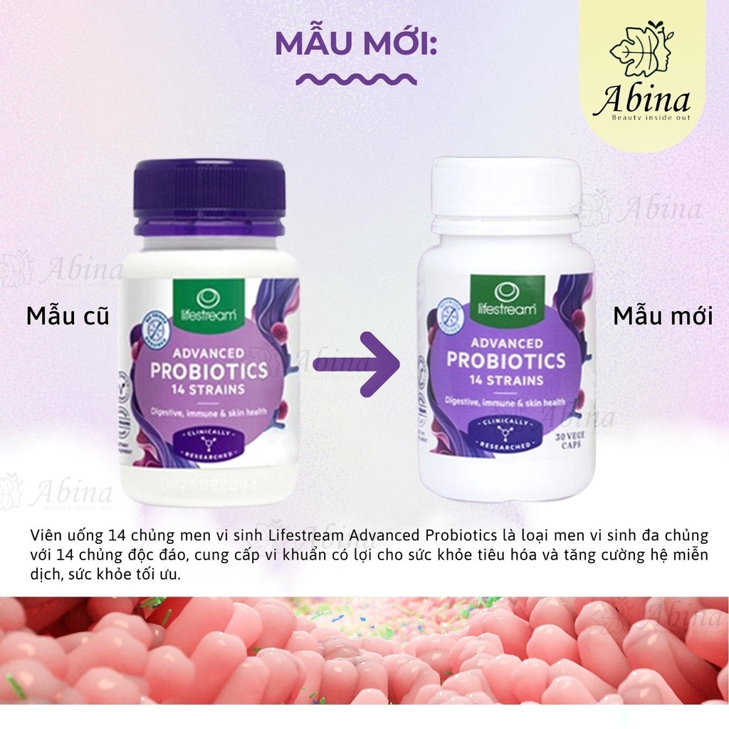 Men vi sinh 14 chủng công nghệ bọc hỗ trợ nấm ngứa vùng kín, đẹp da, giảm chàm Lifestream Advanced Probiotics Dr Chubby