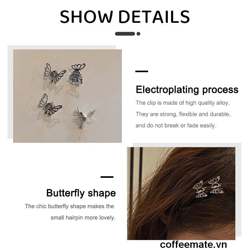 【coffeemate】⚡ Kẹp Tóc Hình Bướm Nhỏ Bằng Kim Loại Dễ Thương Thanh Lịch Phong Cách Hàn Quốc Cho Nữ Sinh