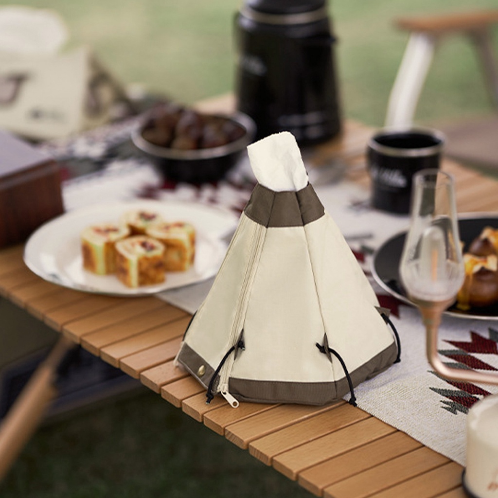 [Hàng Sẵn] Hộp Đựng Khăn Giấy Hình Lều chống bụi để bàn cho Cắm trại / nhà / văn phòng【Southdakota051】