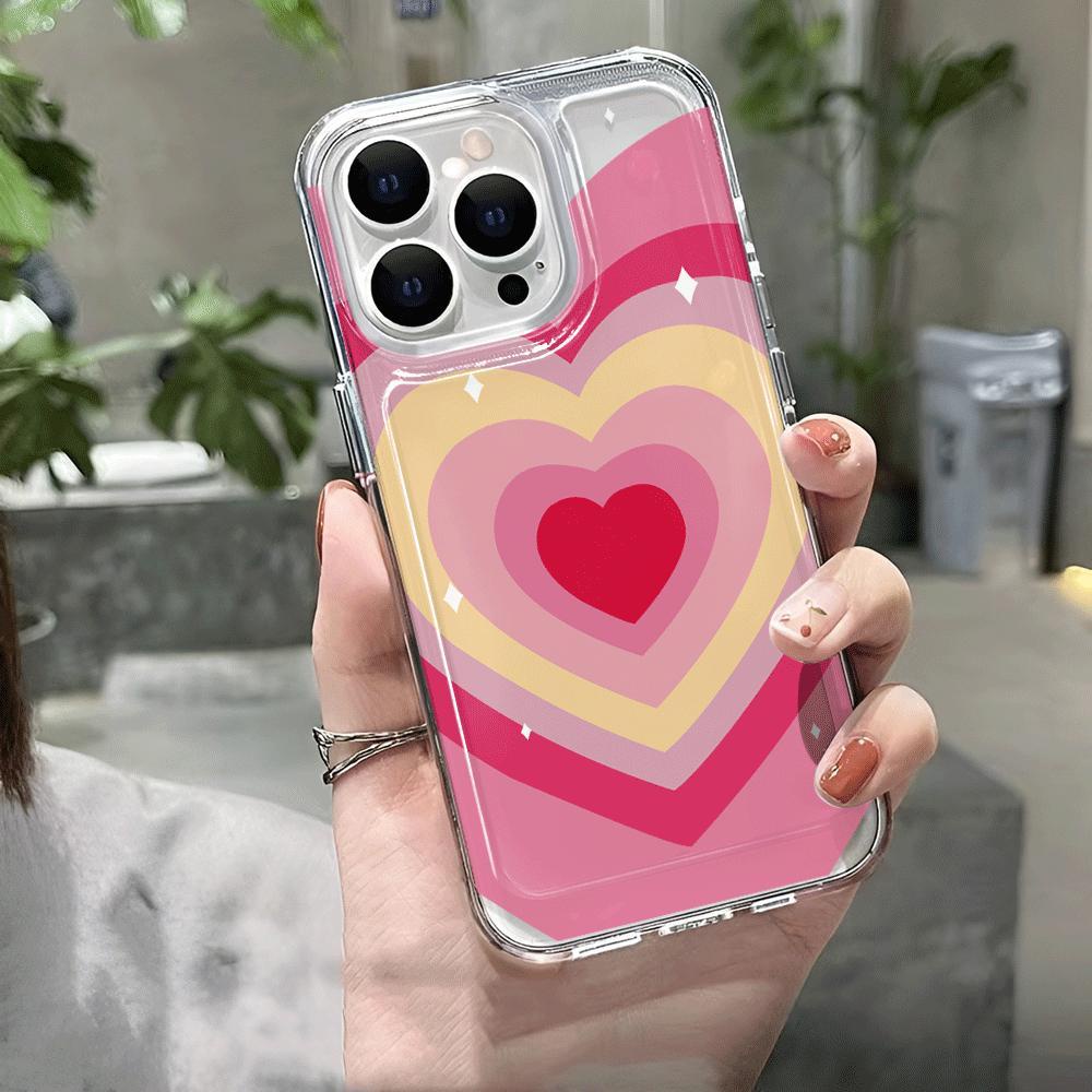 Ốp Điện Thoại Trong Suốt Họa Tiết Trái Tim Cho iphone 14promax 13 12 11 7Plus 7 8 X XS Max