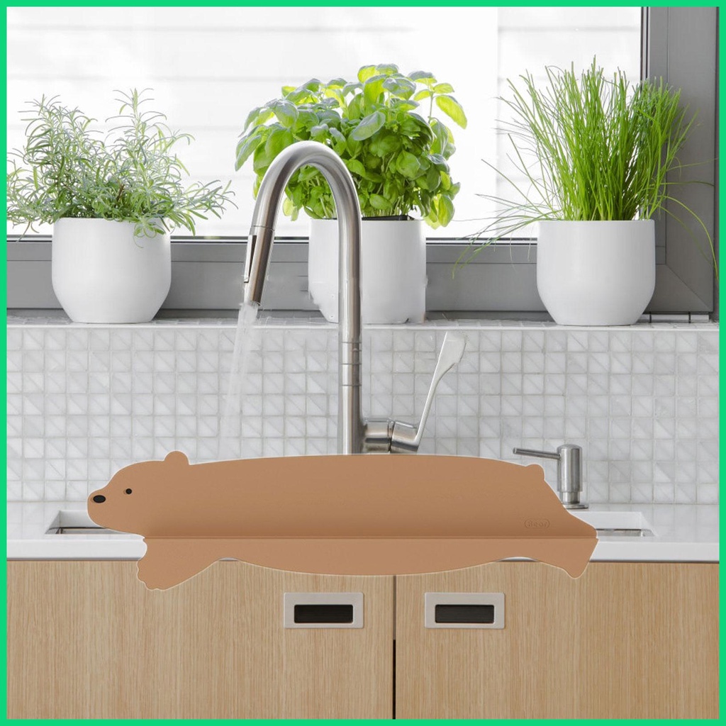 Tấm Chắn Bắn Nước Bằng Silicon Hình Gấu Hoạt Hình Gắn Bồn Rửa Chén / Nhà Bếp / Phòng Tắm