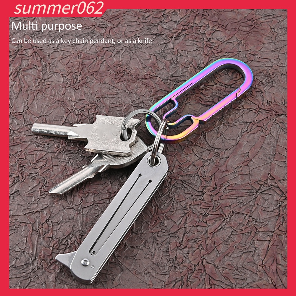 Mini Gấp Móc Khóa Dao Ngoài Trời Thép Không Gỉ Mở Nhanh Tiện Ích Di Động Gói Dụng Cụ 【Summer062】