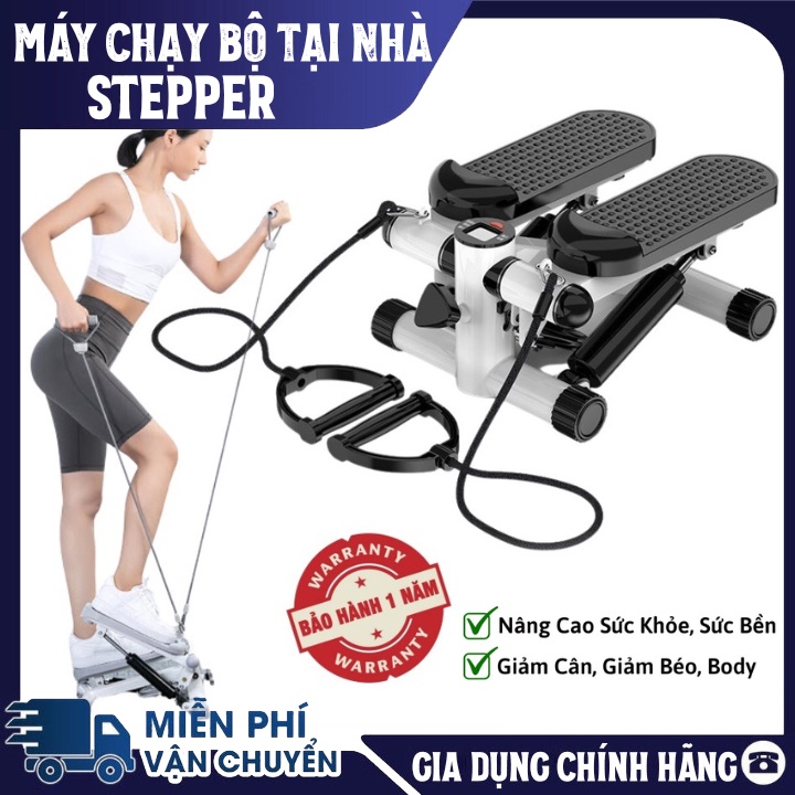 Máy chạy bộ tại chỗ MINI STEPPER tặng dây kéo chạy bộ - Thể dục nhỏ gọn tại nhà - Bảo hành 1 năm
