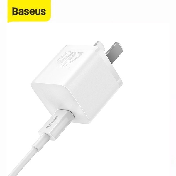 Bộ Sạc Nhanh Baseus PD 20w GaN5 Fast Charger 1C công nghệ GaN thế hệ 5 (kèm dây Type-C dành cho IP10/11) (TRẮNG)