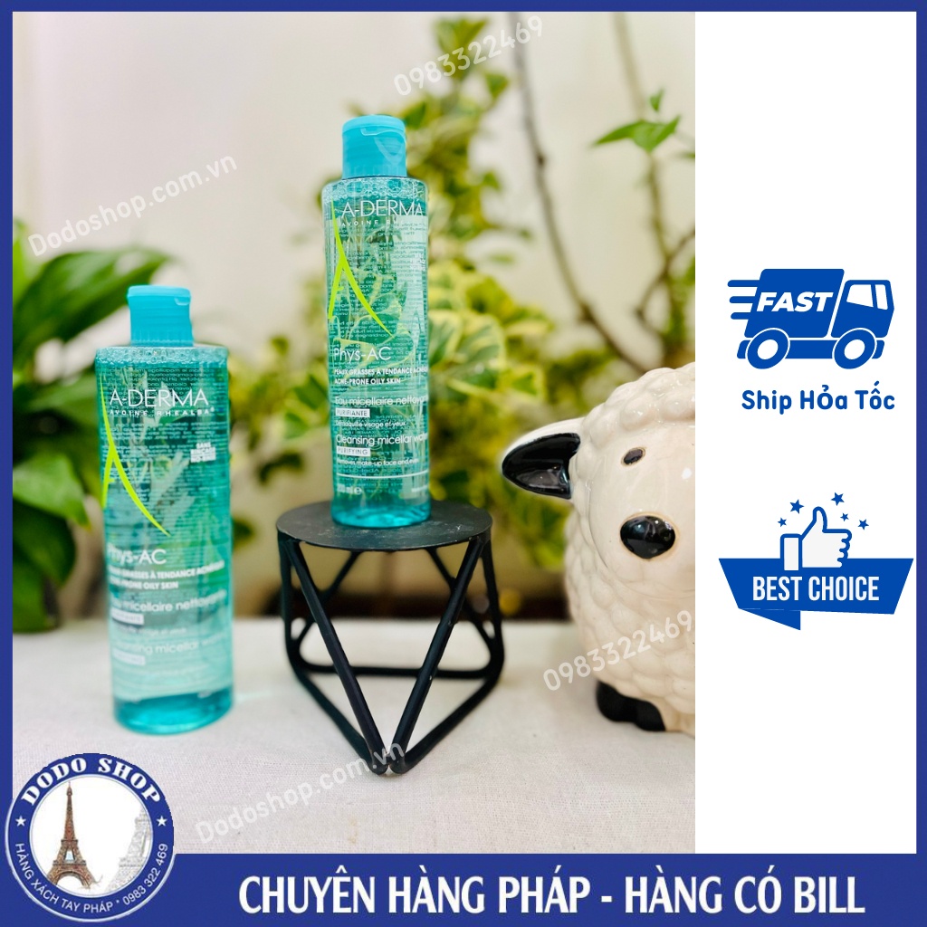 Nước tẩy trang A-derma phys-ac giúp da sạch sâu phù hợp với cả da nhạy cảm, da mụn, da yếu_Dodoshop.com.vn