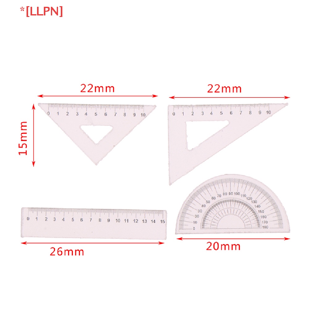 Set 4 Thước Kẻ Mini Tỉ Lệ 1: 12 Dùng Trang Trí Nhà Búp Bê