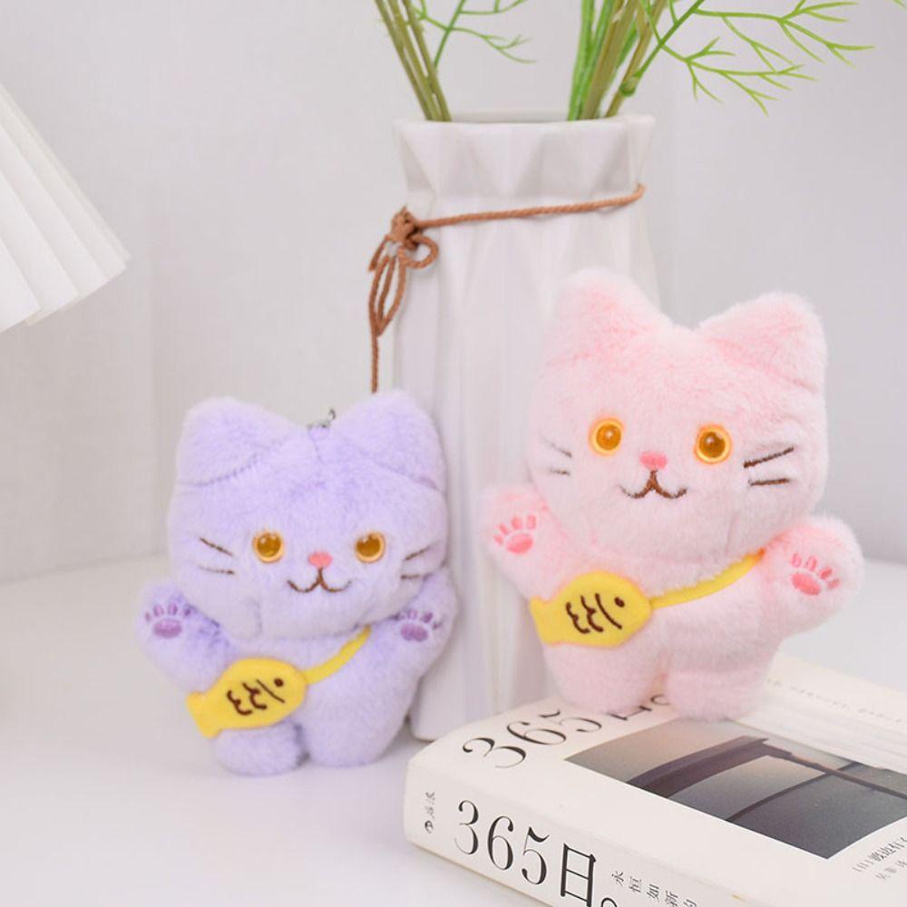 DARNELL 1 Chú Mèo Nhồi Bông Mini Mềm Mại Trang Trí Điện Thoại / Móc Khóa