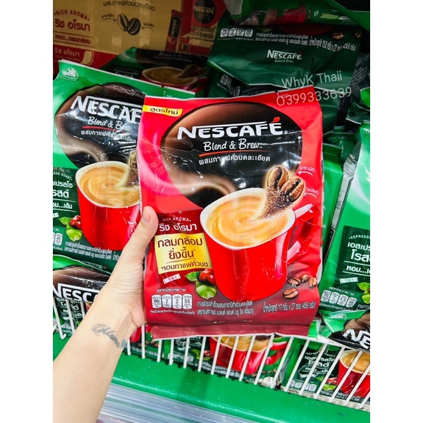 Cà Phê Sữa Hoà Tan Nescafe Thái Lan Bịch 27 gói Date 2024