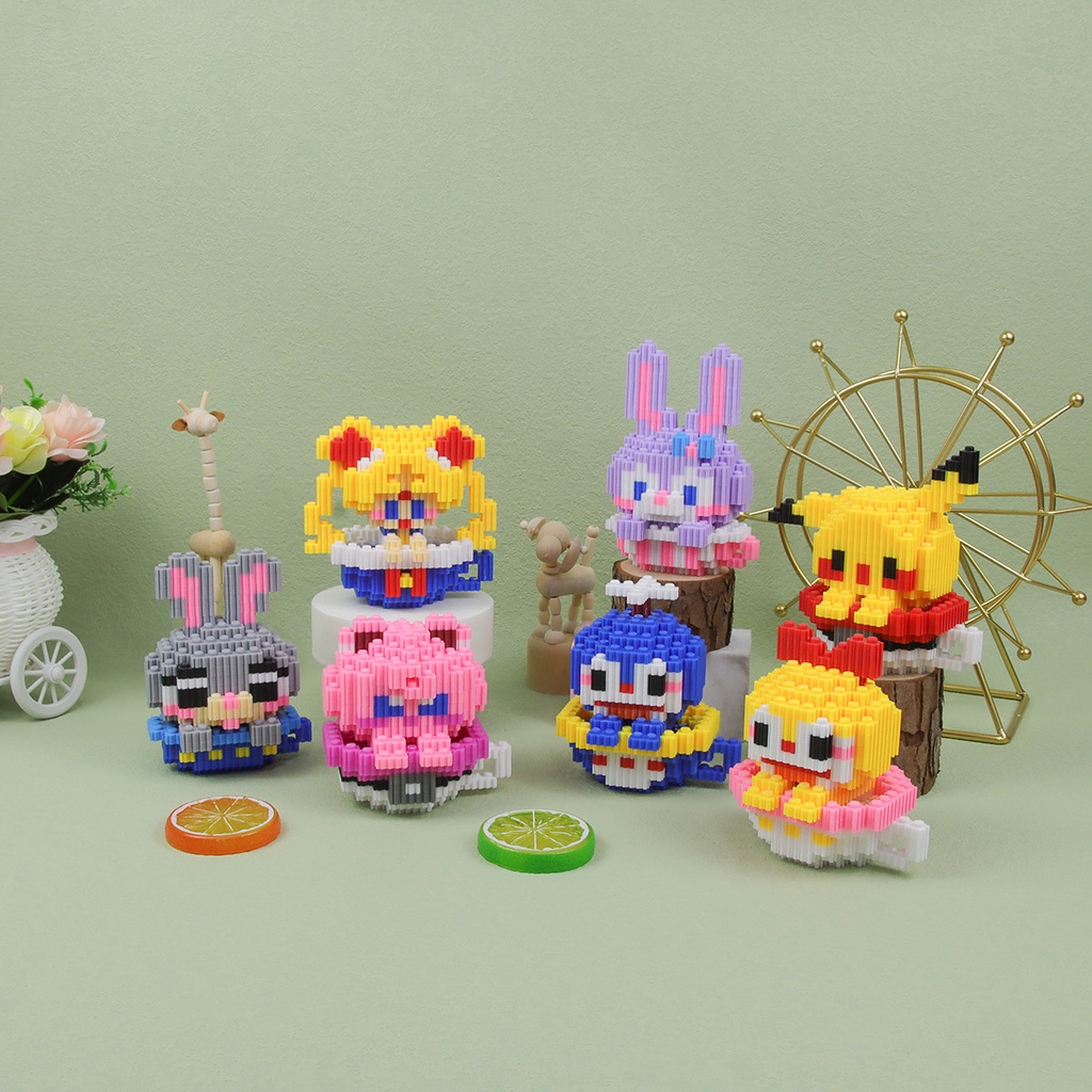 Khối Lego xếp hình nhân vật Anime, Disney hoạt họa dễ thương giúp bé phát triển trí tuệ