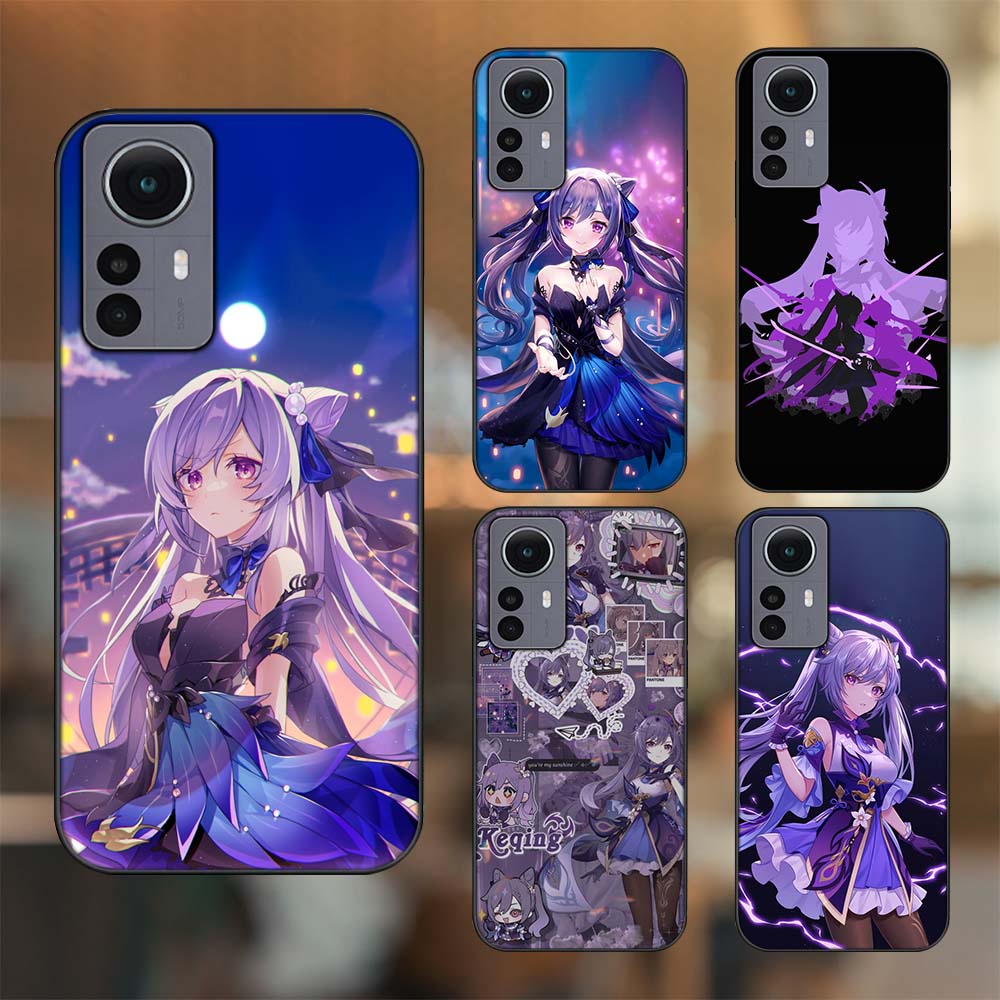 Ốp lưng Xiaomi 12 Pro 5G viền đen in hình Keqing Genshin Impact