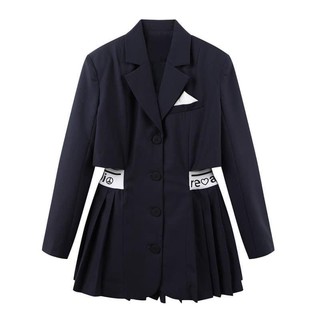 ĐẦM VEST XẾP LY HỞ EO