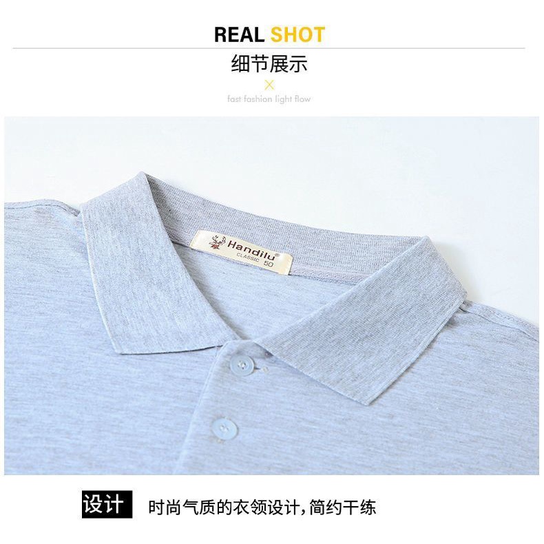Áo Thun POLO Cotton Tay Dài Màu Trơn Có Túi Đơn Giản Thời Trang Xuân Thu Mới Dành Cho Nam Trung Niên