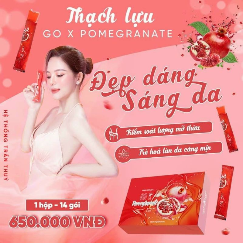 Thạch Lựu giảm cân Matxi Corp thạch collagen giảm cân chính hãng hộp 14 gói