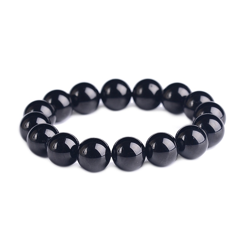 Vòng Đeo Tay Bằng Tourmaline Màu Đen 6-20mm Thời Trang Cho Nam Và Nữ