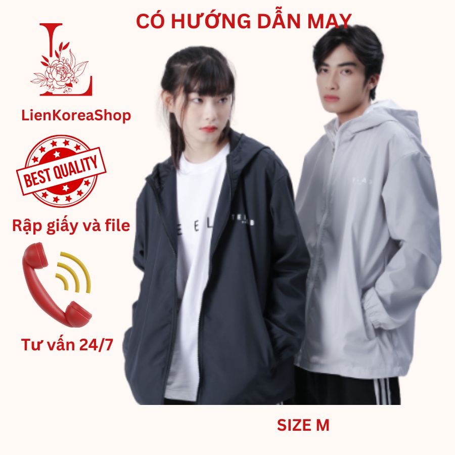 Rập giấy file a4 tự in may áo khoác gió nam nữ  phong cách hàn quốc - M/W36 - size M - rập may đồ áo mùa đông 1k