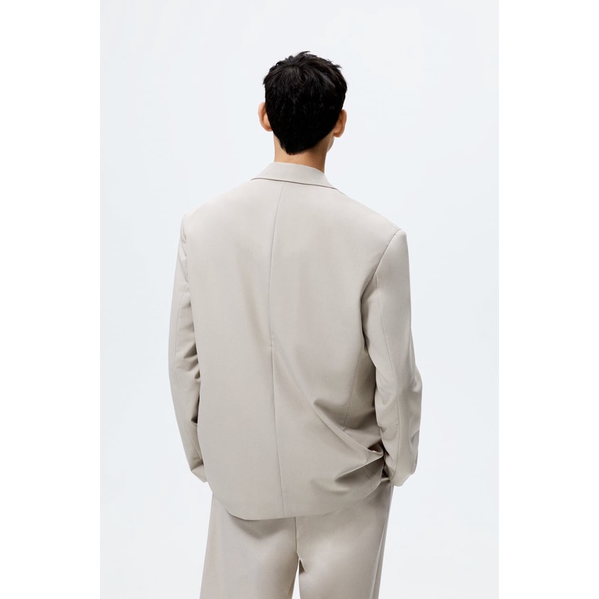 Áo khoác blazer nam màu kem 2khuy cài, áo blazer from rộng hàn quốc, thương hiệu Vanus | BigBuy360 - bigbuy360.vn