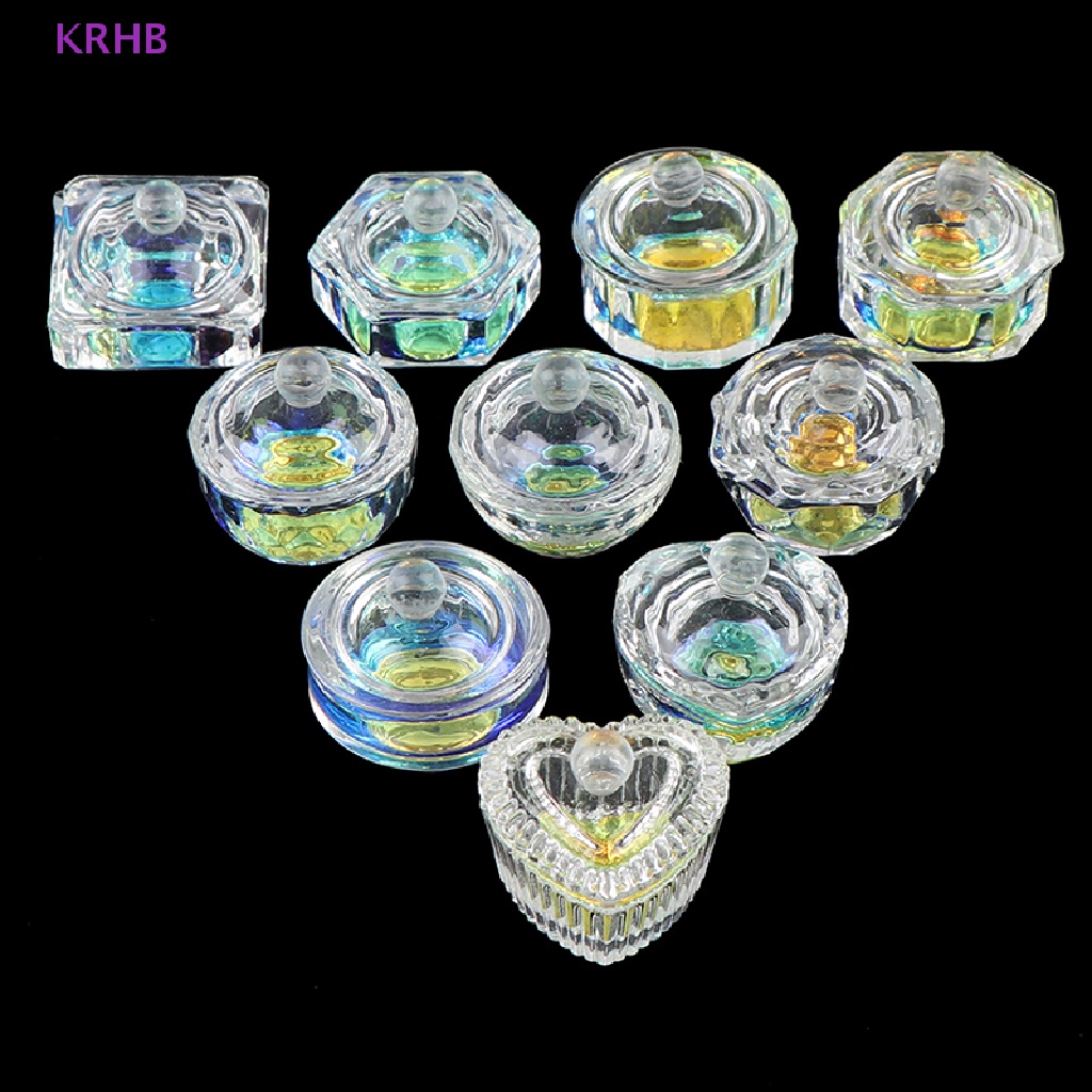 Bộ Dụng Cụ Bát Đĩa Làm Móng Nghệ Thuật Bằng Thủy Tinh Acrylic Pha Lê Mưa KRHB Mới