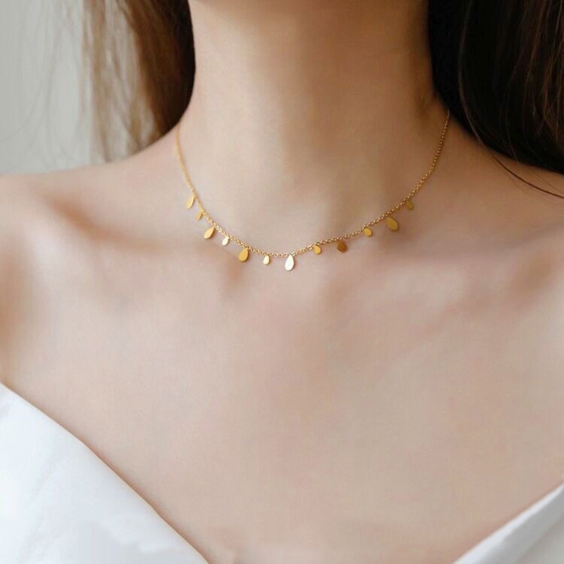 Choker Thép Titan Lên Màu Nhanh | Dây Chuyền Thép Không Gỉ Mặt Tròn / Vuông / Giọt Nước Thời Trang